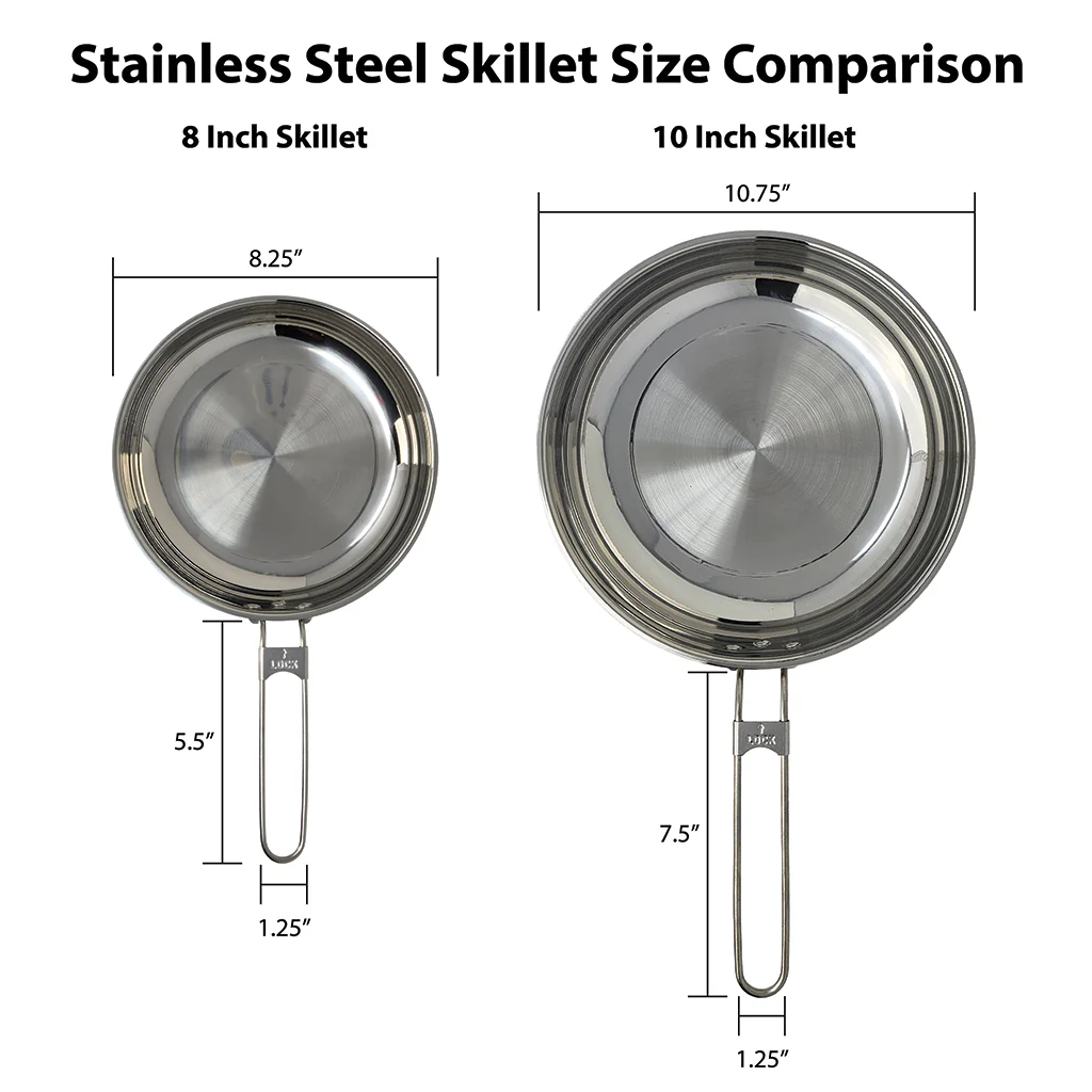 8" Stainless Steel Skillet and Lid - Image 4