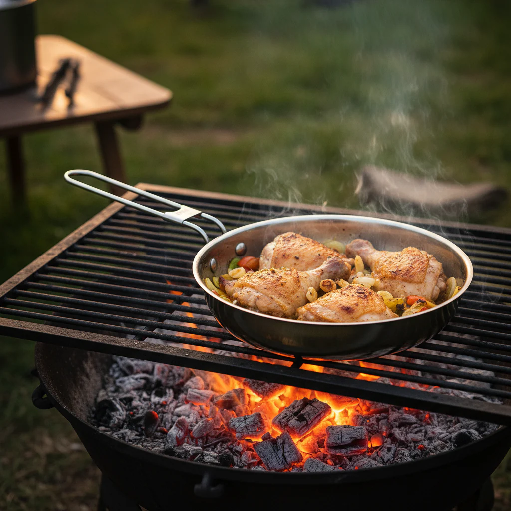 8" Stainless Steel Skillet and Lid - Image 7